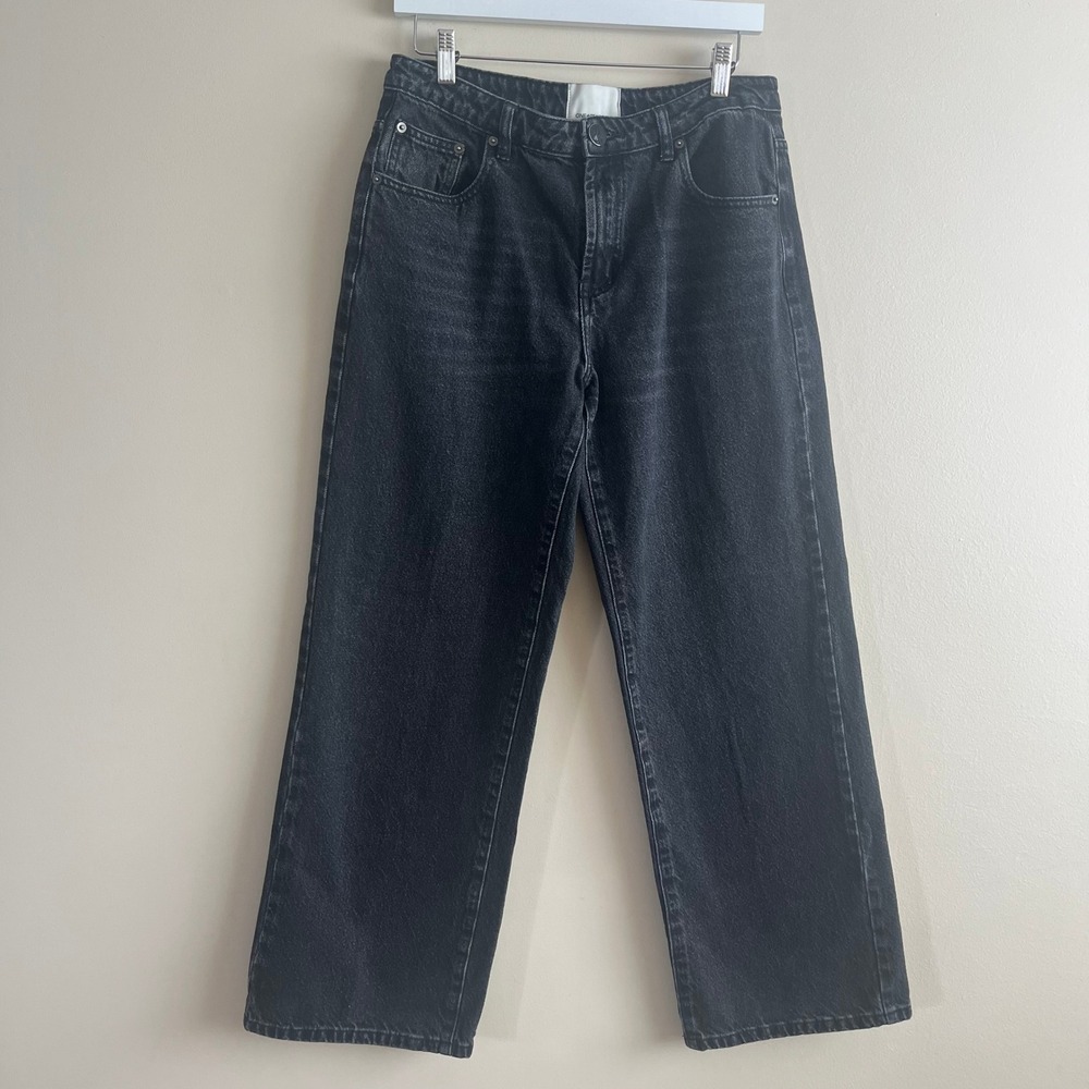 One Teaspoon Low Riders Jeans Size 28 Washed Black Straight Leg Relaxed Fit Y2K